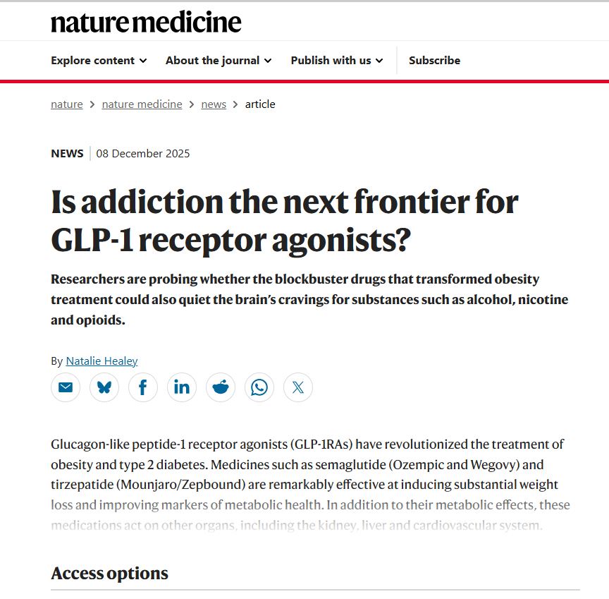 drkotatsu's tweet image. ある患者の話  

2型糖尿病の治療で GLP-1受容体作動薬を開始  数ヶ月後👇  
医者「血糖値、良くなってますね」
 患者「あ、はい…あと…」 
医者「？」 
患者「なんか、酒飲みたくなくなったんですよ」 
医者「…え？」  

━━━━━━━━━━  

こういう報告が 世界中で相次いだ…