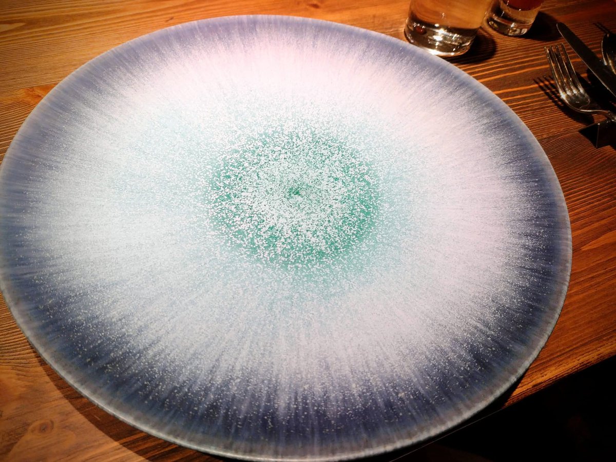 岩崎龍二 取り皿（2個セット） 極美品 (B) おはようございます、お食事前だけ使う皿。陶芸家の岩崎龍二さん作。目