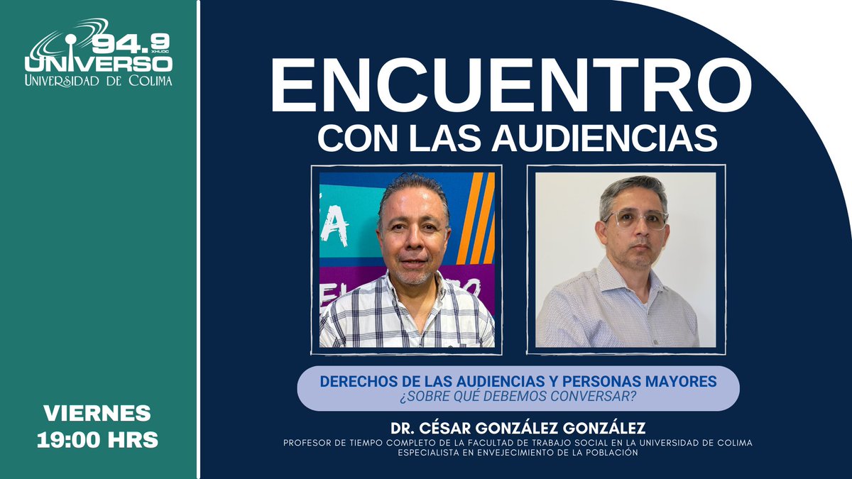 En #EncuentroConLasAudiencias, <a href="/BalvaneroB/">Balvanero Balderrama</a> conversa con el Dr. César González González, especialista en envejecimiento de la población, sobre los derechos de las audiencias y las personas mayores.

Escúchanos este viernes 23 de enero, 19:00 horas ➡️ universo949.mx