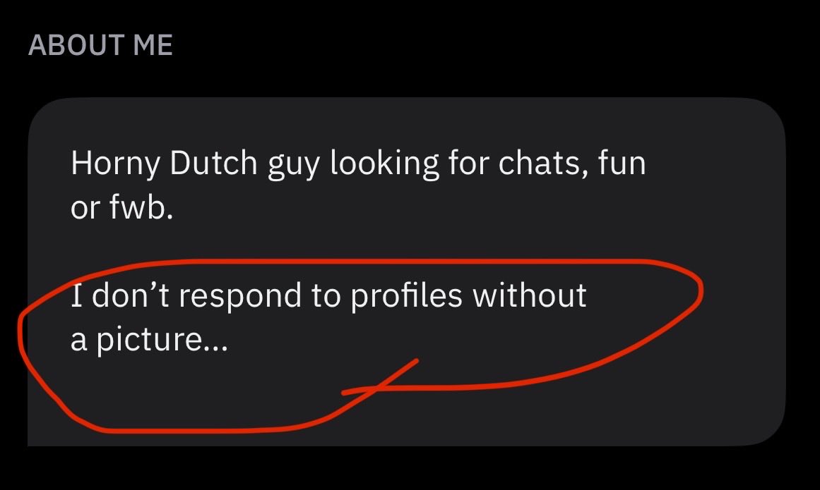 Useless this, frustrating how much faceless profiles send a message…