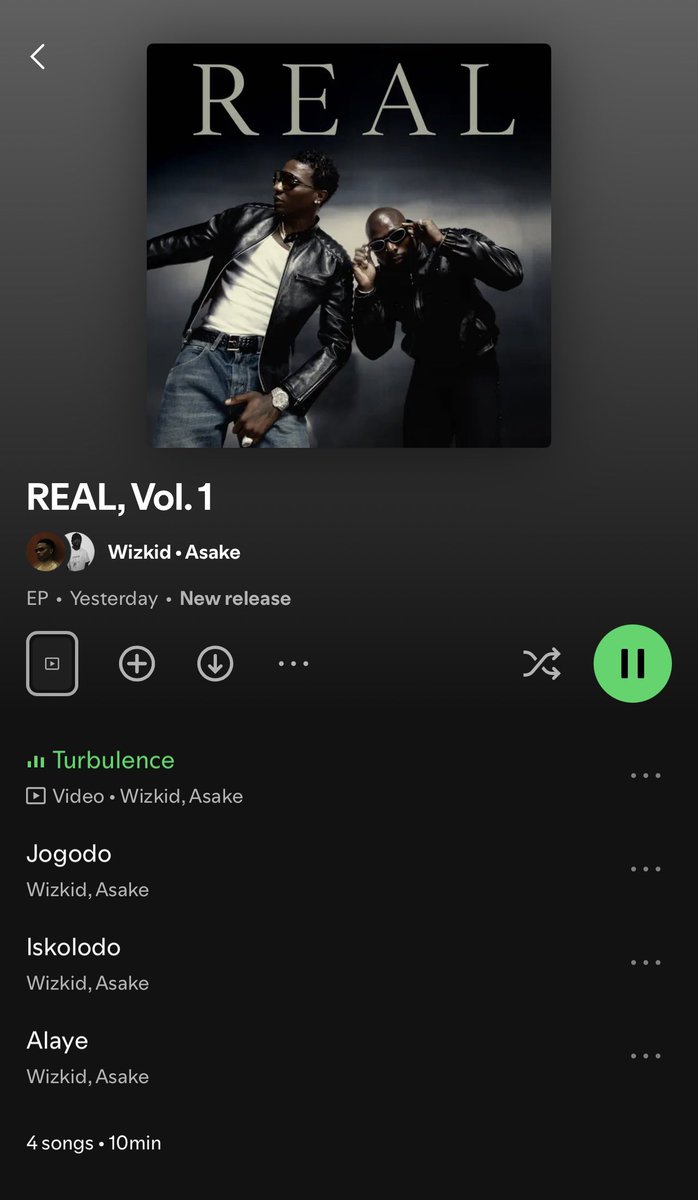 streamlog1's tweet image. Wizkid X Asake cooked! REAL EP out now❤️