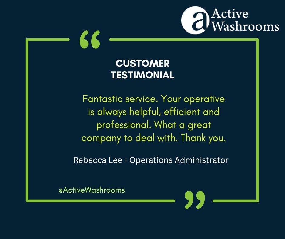 Its testimonial Friday and we couldn't help but share our latest review 🤩
Thank you Rebecca for your feedback. #TestimonialFriday #Review #feedback #feelgoodfriday #fridayvibes #FridayFeeling #LeadingTheWay #ActiveWashrooms