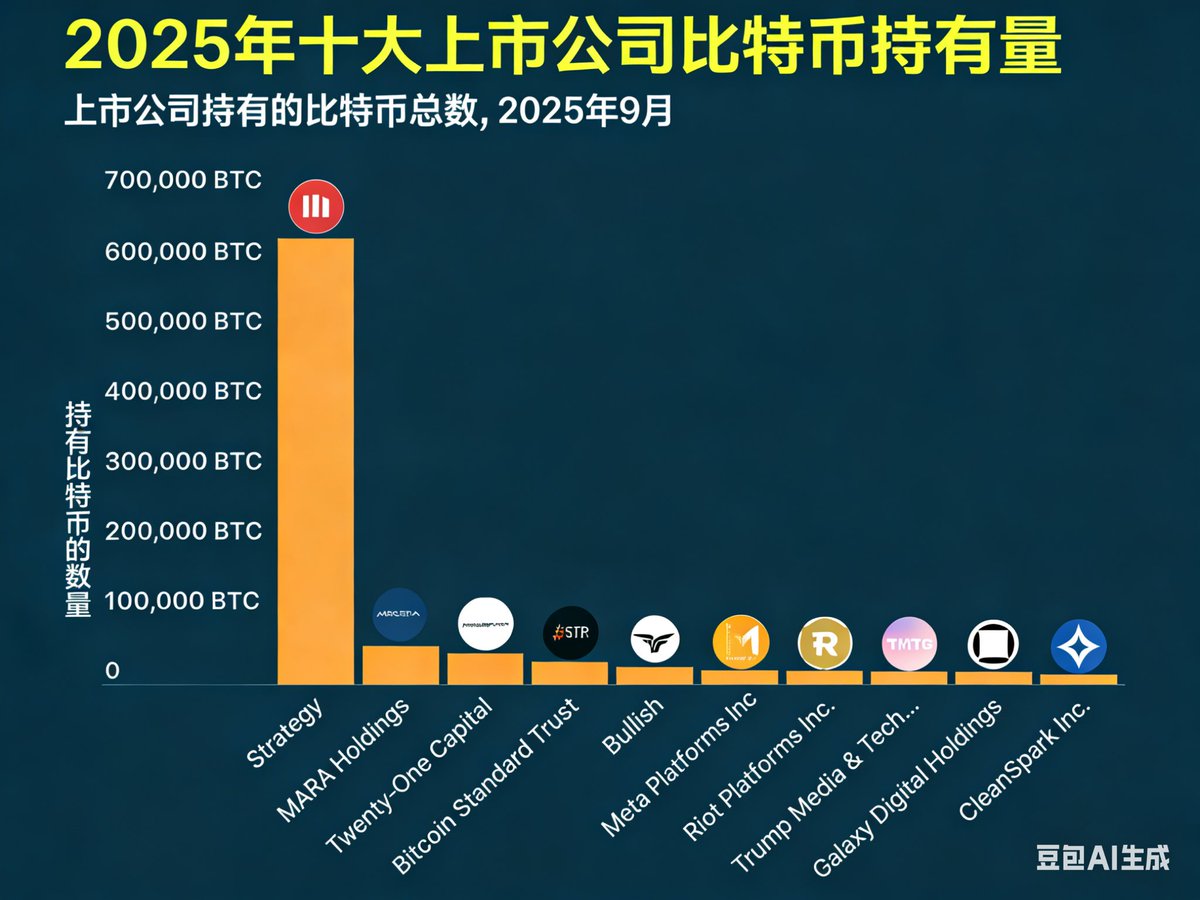 说个惊人的数据‼️‼️‼️ 最新数据显示，上市公司已经控制了比特币总供应量的5.26% 超过110 万枚比特币正在我们眼皮子底下从市场上彻底消失