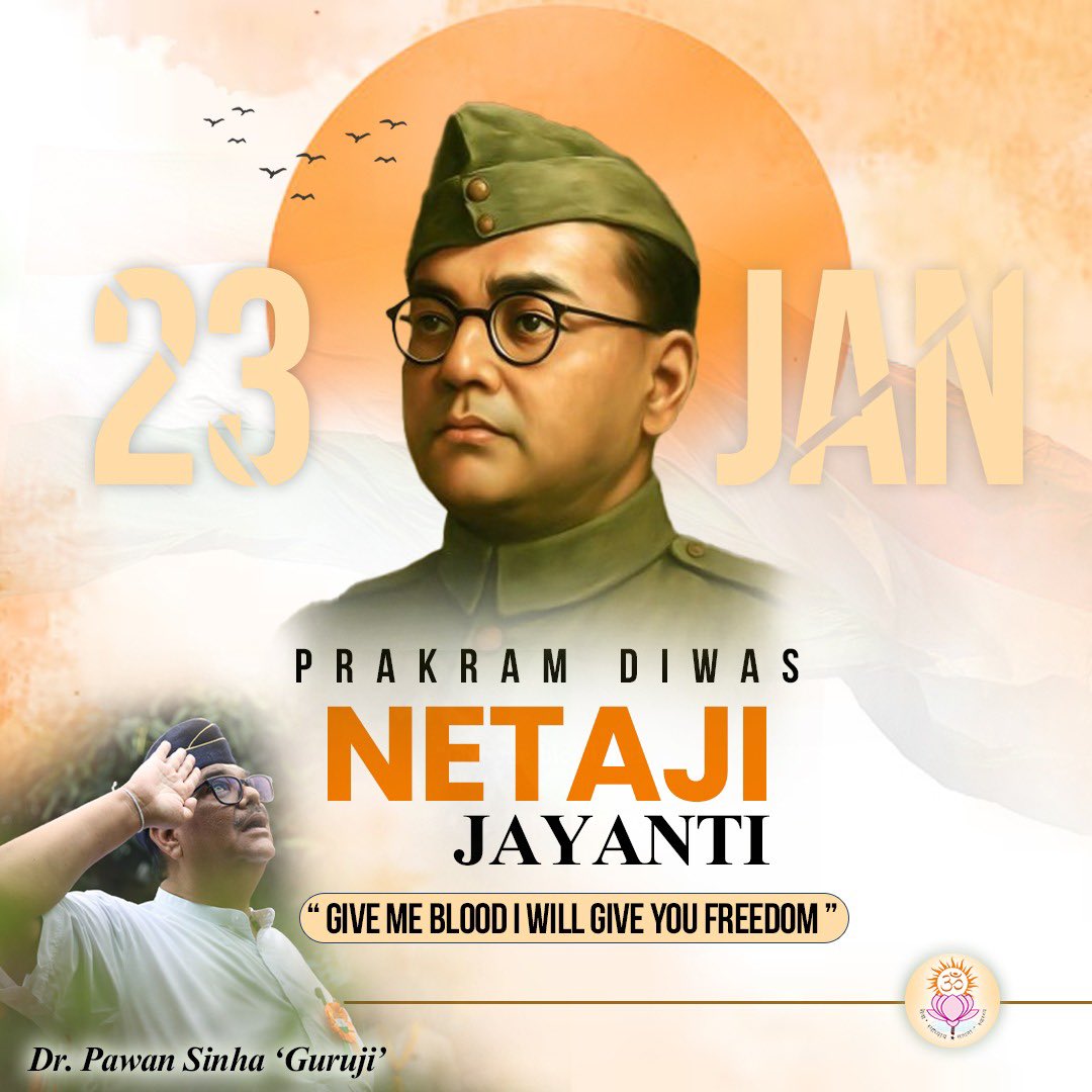 ShriguruPawanji's tweet photo. Jaihind 
#SubhasChandraBoseJayanti #Netaji #subhashchandraBose https://t.co/v0JcAOMKjb