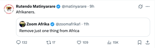 His people tried to remove the Rhodesians during the Bush War of 1964. They had more soldiers and still lost.

No way his he going to remove the Afrikaners.