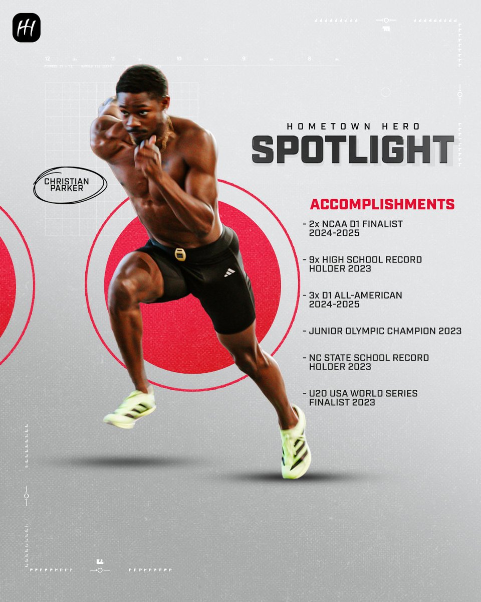 HometownheroNIL's tweet photo. NC State star track and field athlete, Christian Parker, is our newest Hometown Hero Spotlight Athlete. We are excited to follow his career and see everything he accomplishes!

Go get his merch before it sells out! https://t.co/t5dK2QewuI