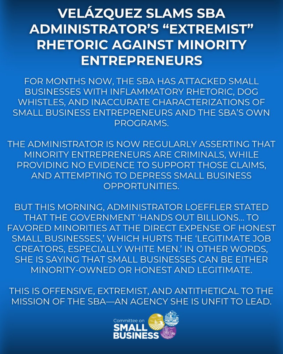 House Committee on Small Business Democrats tweet media