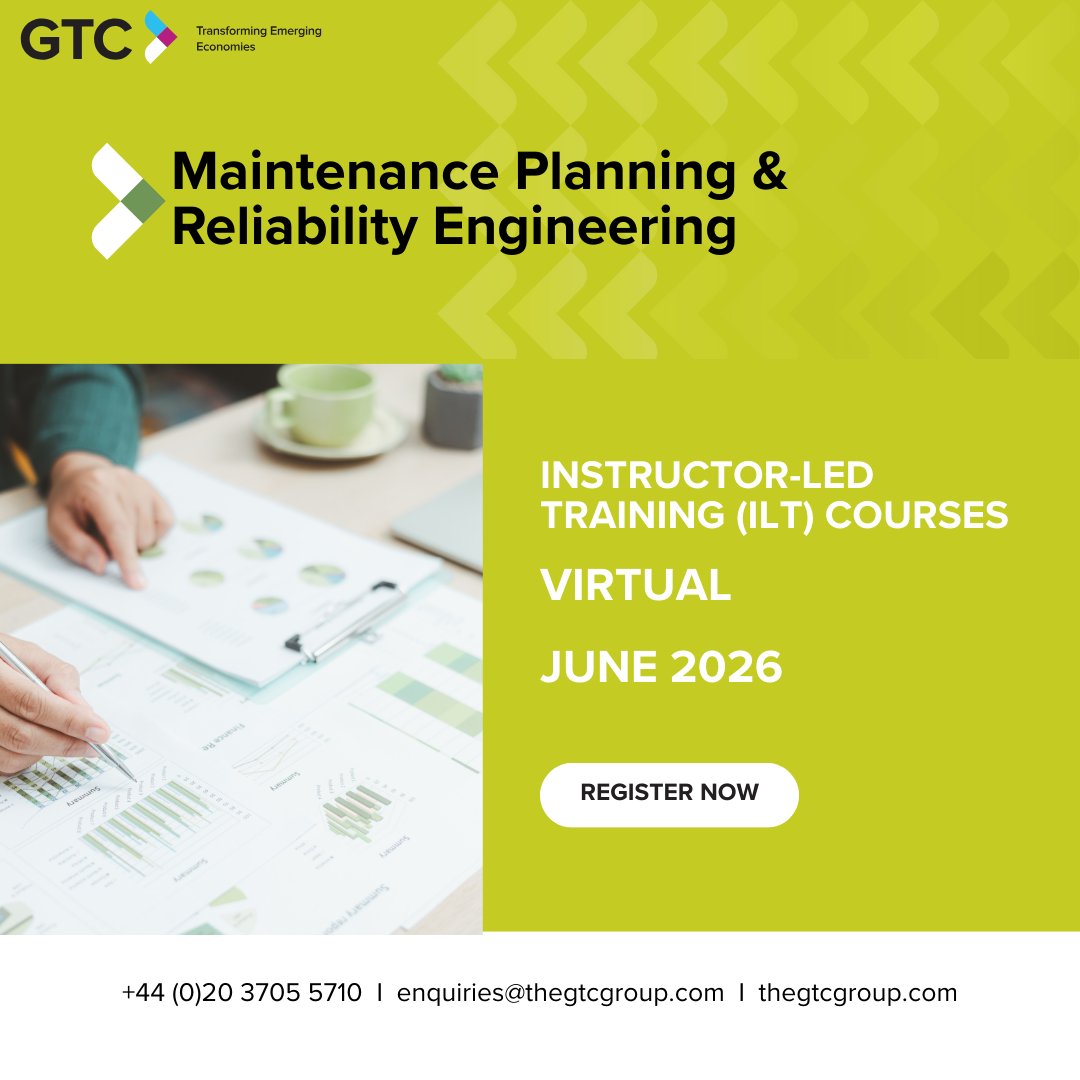 The_GTC_Group's tweet photo. This programme is ideal for professionals responsible for maintenance, engineering reliability, and asset management functions.

https://t.co/XMEir6dQKn

#ThoughtLeadership #Leadership2026 #CapacityBuilding #GTCTraining #ExecutiveEducation #LeadershipDevelopment https://t.co/k49flbXCgm