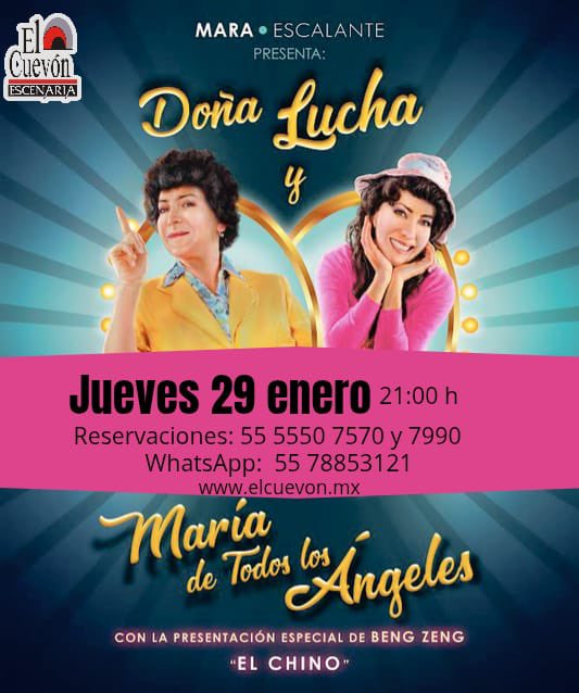 ¡Hola! Antes que nada, buenas tardes. Estaré presentando mi espectáculo de comedia en <a href="/ElCuevonMX/">ElCuevon</a> de Plaza Escenaria en CDMX. El jueves 29 de enero. ¡Ahí nos vemos! 😉 #maraescalante #comedia #cdmx #show #espectáculo