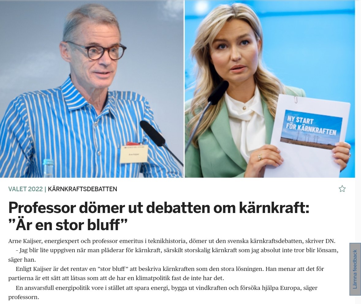 <a href="/Rosencrantz_J/">Jessica Rosencrantz</a> Bygga ny kärnkraft är bara populism.
Idioti.
