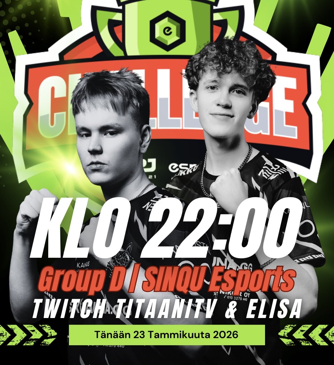 Tänään taas pitää todistaa jälleen kerran, että SINQU Esportsin pojat ei ole mitään kolmen markan kusimuttereita😡

Kolmas LAN-eventti reilun kuukauden sisään, <a href="/SamppaCS2/">Samu Kylmälä</a> ajettu sisään joukkueen pelitapaan, <a href="/kapivCS/">Kasper Vetoniemi</a> vaihto onnistuneesti rifleen ja <a href="/LeneCS2/">Lene</a> bossiin, valtava määrä