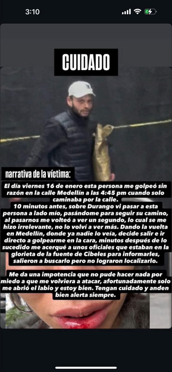 siete_letras's tweet image. SE BUSCA:

Golpeador de mujeres en la Roma Condesa.

Las agrede al azar. Ocurrió el 25 de diciembre pasado y el 16 de enero de 2026.

@SSC_CDMX lo rastrea. ¿Lo reconoce?