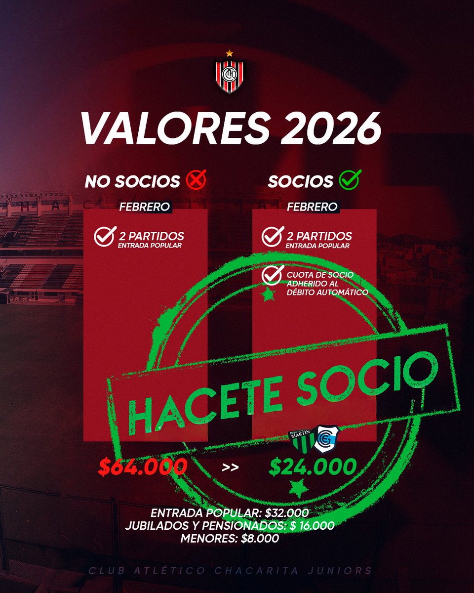 ChacaOficial's tweet image. Clarita la cuenta 😉 

📩 Si querés asociarte o recibir más información, comunicate con el área de socios:
• Correo: Subcomisocioschacarita@gmail.com
• WhatsApp: 1138683627 | 1131601022 | 1151427584

#120AñosDeAmor