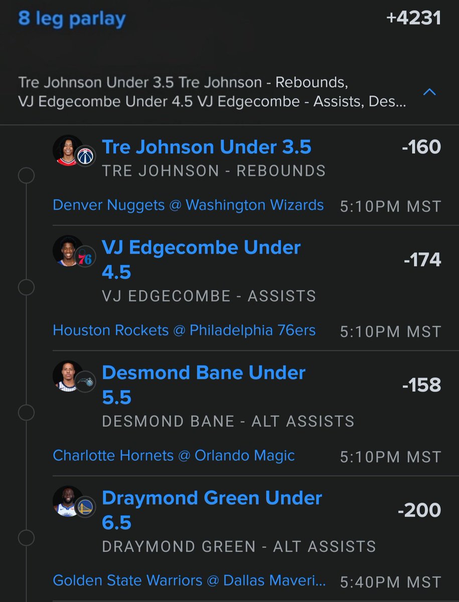 RebelsFB's tweet photo. NBA Unders https://t.co/j9n2ayZjt0