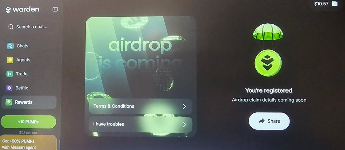 teddy_cryptox's tweet image. 🪂 $WARD エアドロップに登録完了！

👉 app.wardenportocol.org/auth

手数料なし！ ➤ 表示が 「You are registered」 になればOK ✅

🚀 これは見逃すな。$WARD はまもなく配布予定で、
今の“ちゃんとした行動”が後の配分に直結します。

ありがとう @wardenprotocol 💚

$WARDEN #WARDEN #WARD