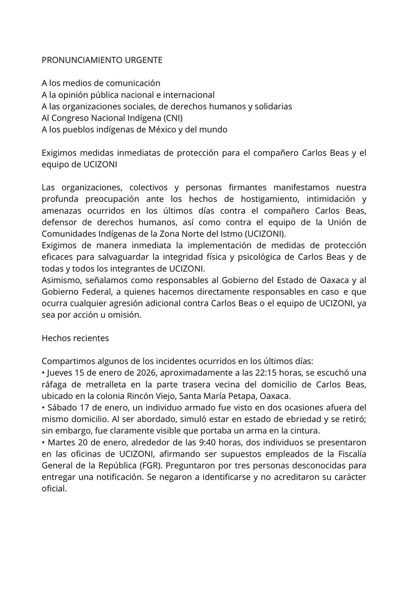 Plataforma DDHH Oaxaca tweet media