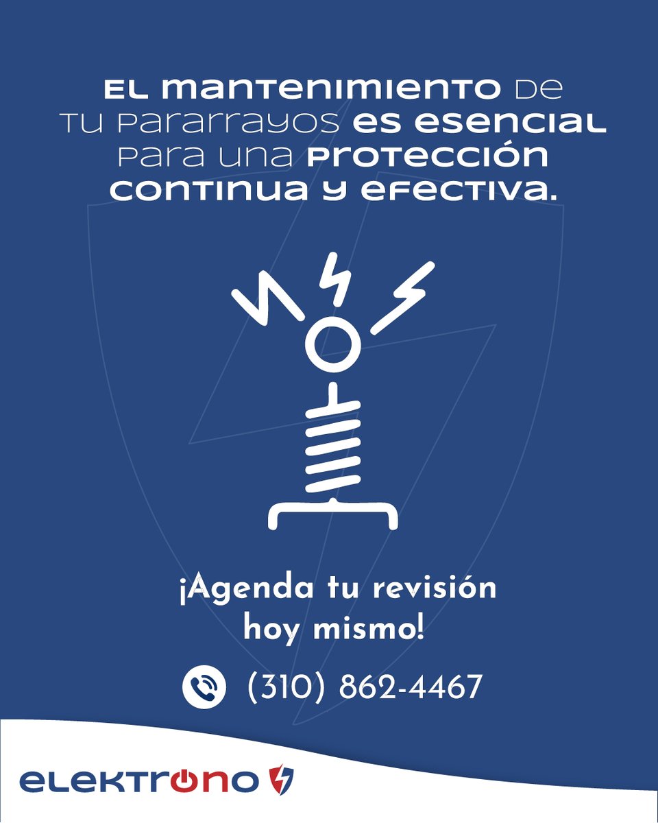 abenetco's tweet photo. Un sistema de pararrayos es tu mejor defensa, pero para que funcione al 100%, necesita una revisión periódica. Con el tiempo, factores como el clima extremo o la corrosión pueden afectar su capacidad. 🗓️ ¡Agenda hoy tu revisión! 310-862-4467

#Elektrono #Pararrayos https://t.co/N8OJzowUq7
