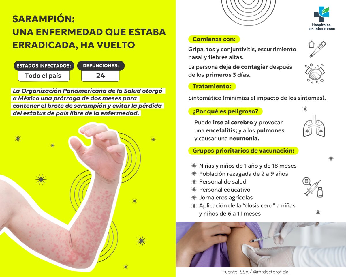 El #sarampión regresó porque nos dejamos de vacunar. Llevábamos 30 años sin registrar un solo caso.