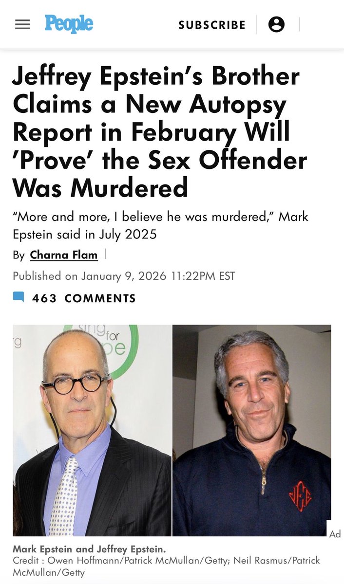 Furbeti's tweet image. Mark Epstein has told the FBI he believes Epstein was murdered to stop him from naming names—and alleges Donald Trump authorized it.

He says new autopsy details to be released in February will confirm it.