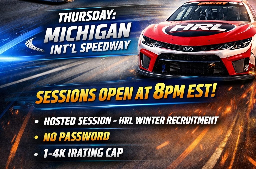 Final recruitment race of 2026!
Tonight!!!

HOSTED SESSION
HRL Winter Recruitment
NO PASSWORD
Michigan