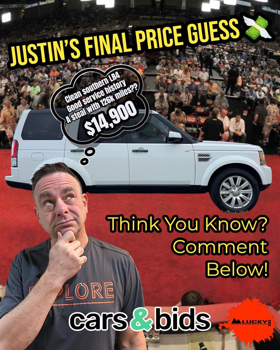 Lucky8OffRoad's tweet image. 🏁 Auction Find — 2013 Land Rover LR4 HSE

No reserve. V8 power. Full-time 4WD.
Unmodified, southern-owned, third-row equipped, and maintained.

A proper LR4 ready for its next chapter.

#AuctionFind #LandRover #LR4 #4x4 #V8 #Lucky8OffRoad