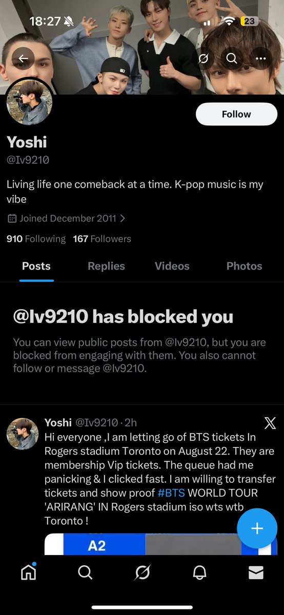 yoonstardusts's tweet photo. ATTENTION SCAM Armys do NOT purchase anything from user @Iv9210 . They just scammed me 200$ . Luckily I asked for multiple payments for the tickets for the Toronto bts Arirang tour so i didn’t give them the full amount but some  might have done that. I did report them but CAREFUL https://t.co/b3XaWdBNOI