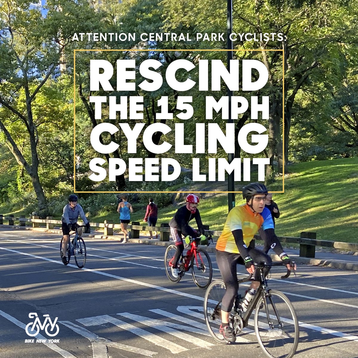 bikenewyork's tweet photo. 🚲 We urge the City to rescind the decision to lower the cycling speed limit on Central Park Drive to 15 mph. Read more via Streetsblog.

https://t.co/cuneMKUfGL

Take action: https://t.co/jSKk4o7KTY
https://t.co/ysg8fg2xDu

📞 Call your City Council Member https://t.co/2o3KV9nNuf