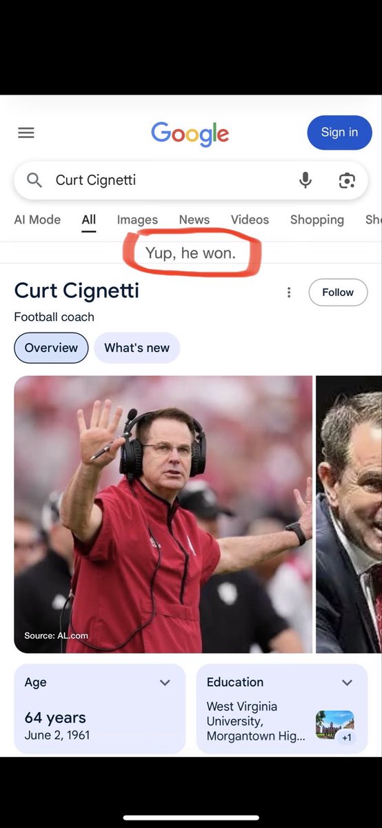 MrInd1ana's tweet image. In just 2 days:

Chipotle names a menu item after Coach Cig

The song “Fernando” enters top 15 on ITunes 

Google pays tribute to Coach Cig

Fortnite releases a Fernando Mendoza skin

Indiana Football has taken over the world.