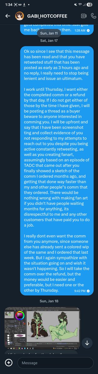 Spaciestcake's tweet image. Please refer to my previous messages where I said i would prefer a refund and you said no refunds