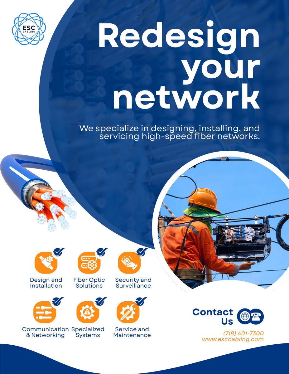 ESCCabling's tweet image. The backbone of a successful business is its speed. ⚡ We specialize in designing and installing high-speed fiber networks that keep your data moving as fast as New York City. Ready for an upgrade?

🔗 esccabling.com/#FiberOptics #TechInfrastructure #NYC @ESC Cabling