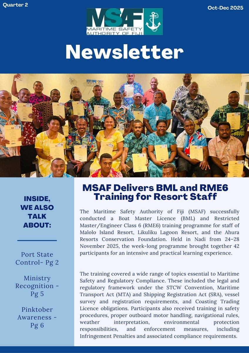 Maritime Safety Authority of Fiji (@MaritimeFiji) / Posts / X
