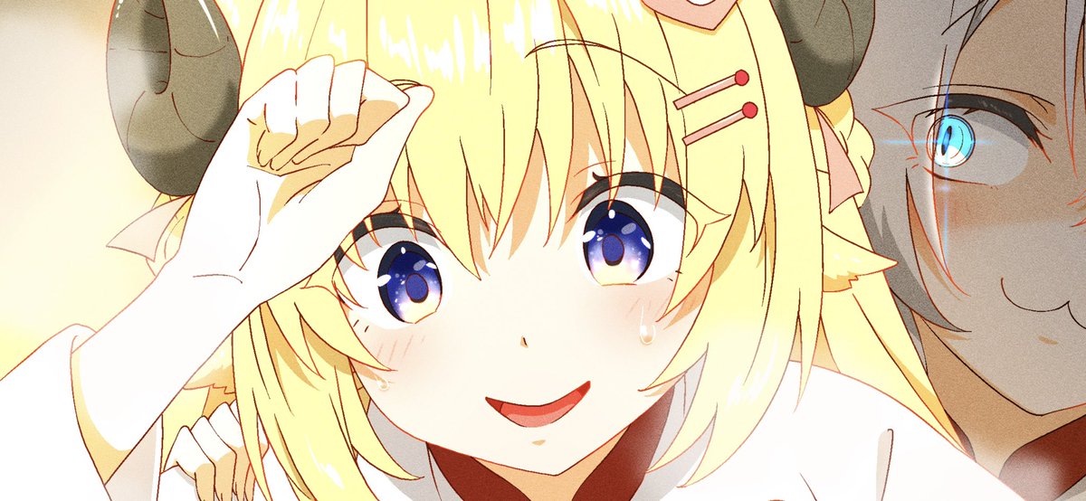 角巻わため 「今日はわためぇ〜!!!!わためしか映っていないはず」|保村 成(ほむらみのり)のイラスト
