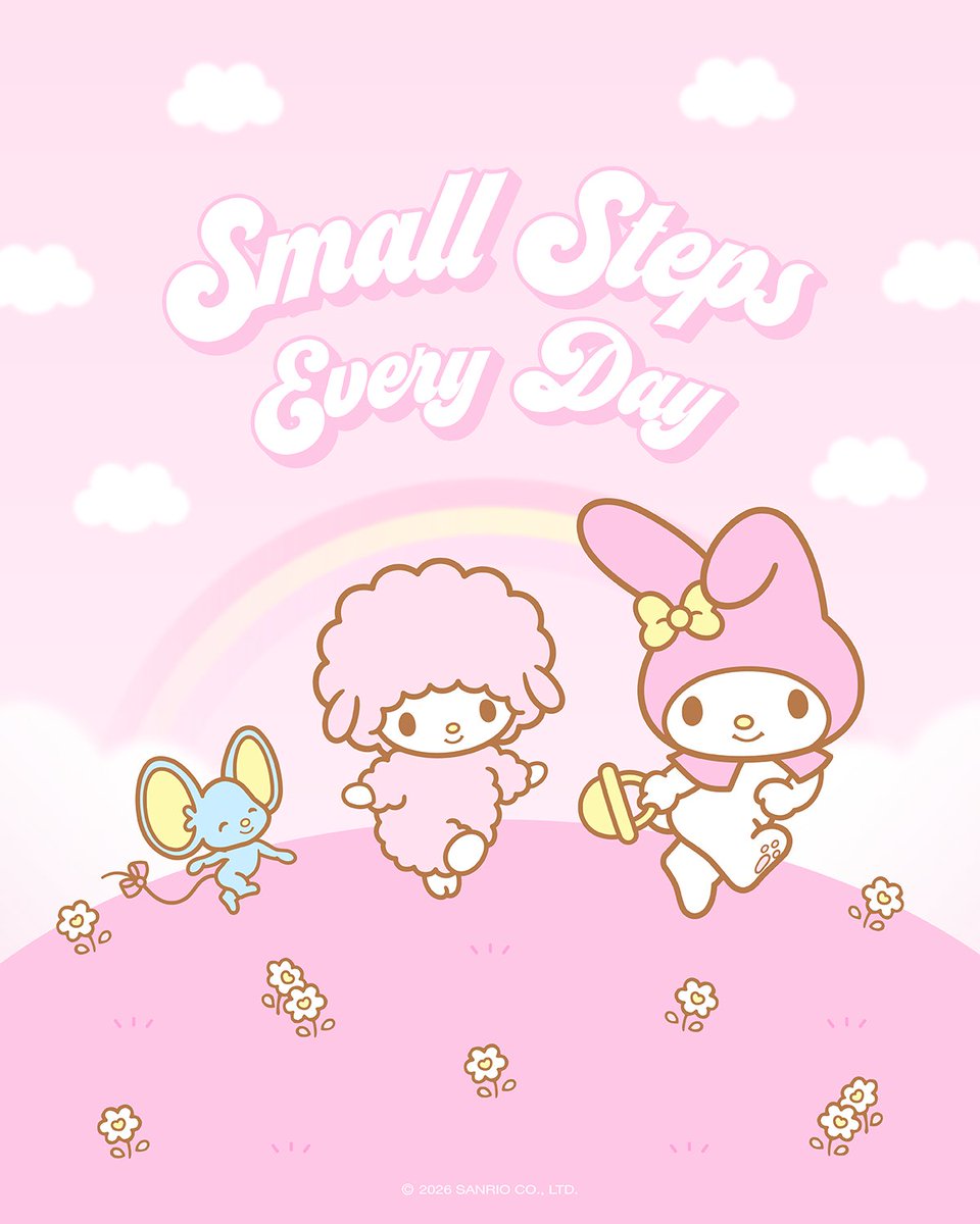 sanrio's tweet photo. Big or small, every step counts 💖#mondaymotivation https://t.co/yIhoUMr0v4