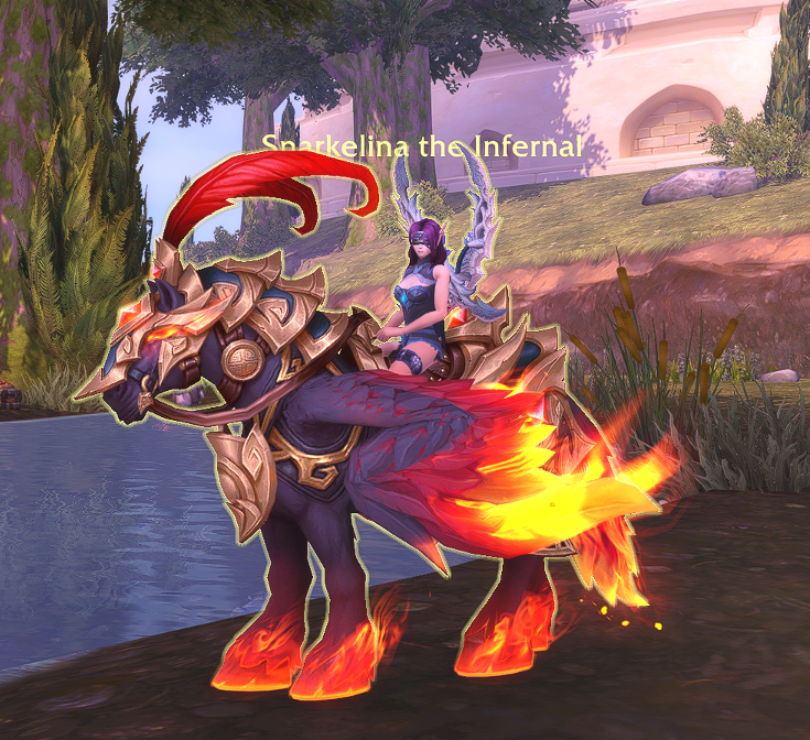 So <a href="/Blizzard_Ent/">Blizzard Entertainment</a> just released this mount that is probably my most favorite mount aside from my Big Blizzard Bear. I love it, it actually runs like a horse and the mount special is <3 Scorching Valor 🔽