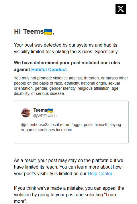 WPPtwitch's tweet photo. oh sorry thought this was the platform of "free speech" @elonmusk you fucking retard

#freespeech #racism #incel #retard https://t.co/EqFvF8Cmld