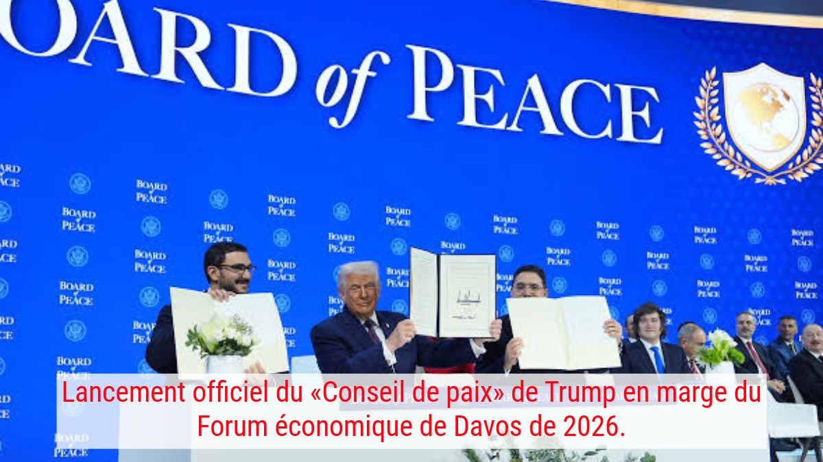 JassaiMerzy's tweet photo. @realDonaldTrump  lance son «Conseil de Paix» en marge du Forum économique de Davos. 35 pays y participent, dont l’Argentine, la Hongrie, le Maroc, la Turquie et l’Indonésie, présents pour signer le document fondateur.
#DonaldTrump @Breaking #paix https://t.co/Jah5bWra4V