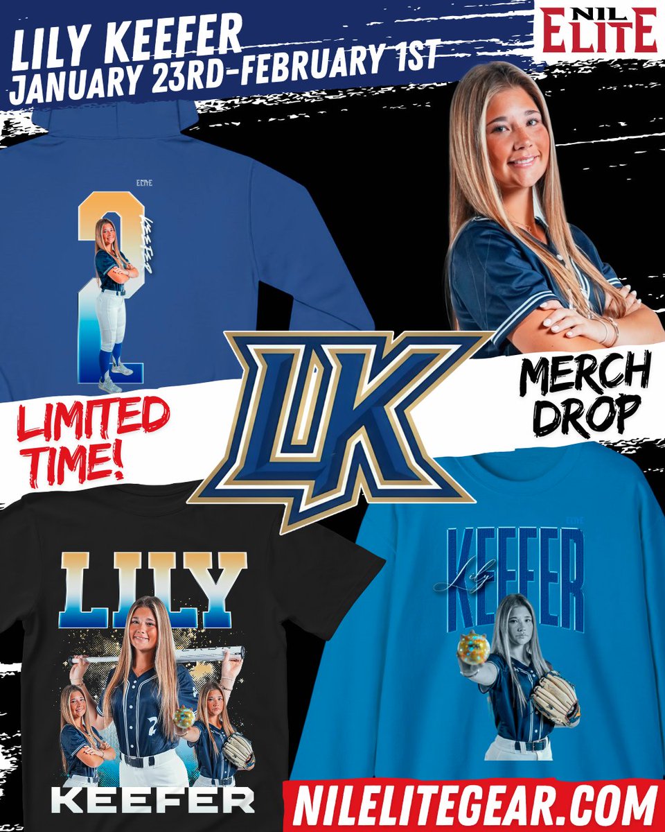 NILEliteLadies's tweet photo. Signed 📝and locked in 🔒
The Official Merch of Lily Keefer drops tomorrow❗️NIL Elite Gear is built for athletes, made for the culture. Available for a limited time only🚨 https://t.co/I0aOG6HHYu