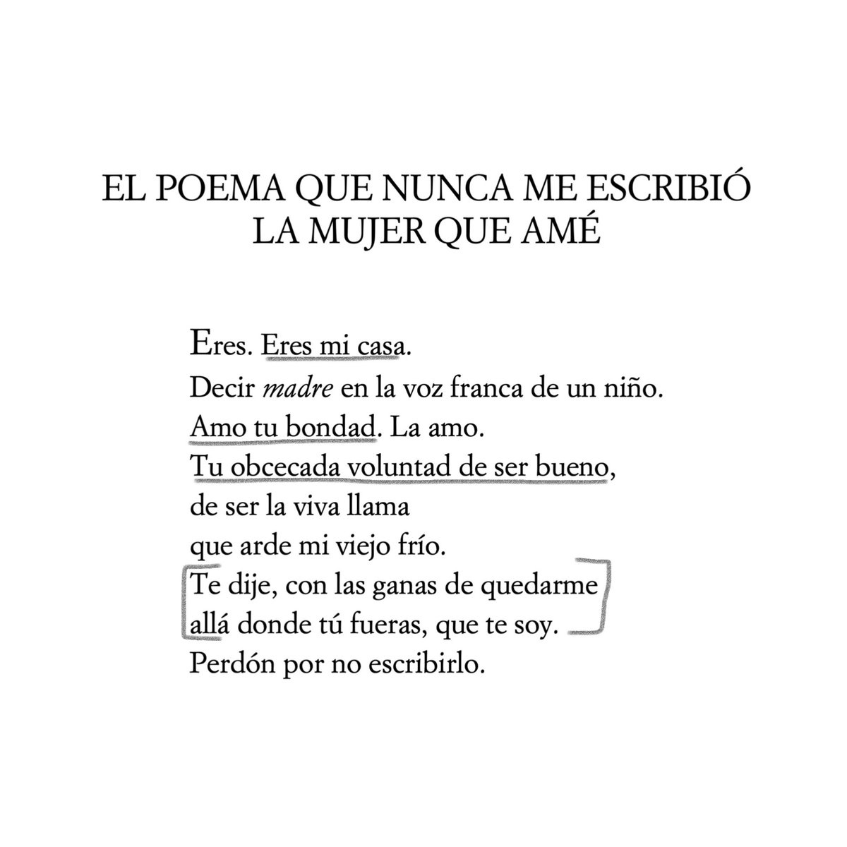 Imagina que te hubieran escrito algo así.