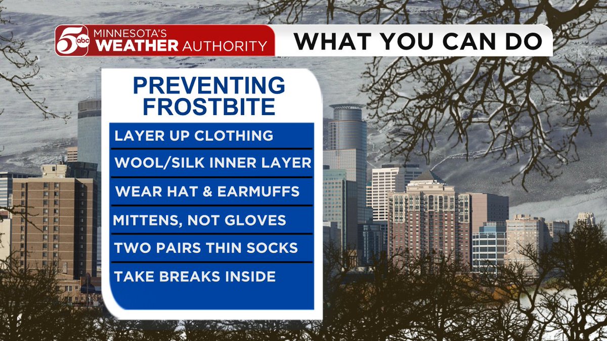 ChrisReeceWX's tweet photo. THE COLDEST NIGHT SINCE 2019???

Dangerous cold has arrived in Minnesota, and windchills by the morning will likely be even colder! 

With that, not everyone has the luxury of working or staying inside during the cold snap. Here's a breakdown of the difference between Hypothermia and Frostbite, along with some ways you can prevent it! #mnwx