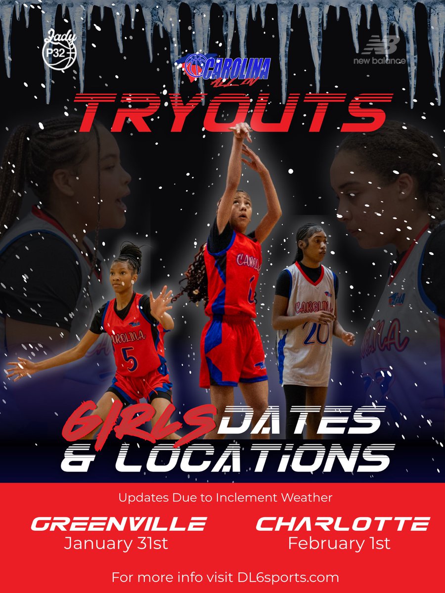 CoachPayne_'s tweet photo. ⚠️ TRYOUT DATE UPDATE⚠️

Greenville Tryouts: January 31st
Charlotte Tryouts: February 1st

All other details remain the same. Thank you for your flexibility and understanding-we're looking forward to seeing everyone soon!
Stay safe and be ready to go All-In. https://t.co/0ewT84jF6N
