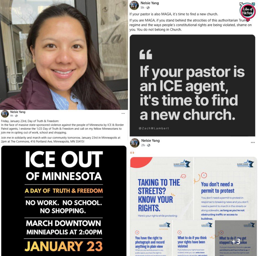 Meet Nelsie Yang, a Democrat-endorsed councilmember for Saint Paul, MN. She’s telling people to leave their church if the pastor supports Trump or works with ICE and says Republicans shouldn’t even be in church.

She is also encouraging people to leave work/school to protest