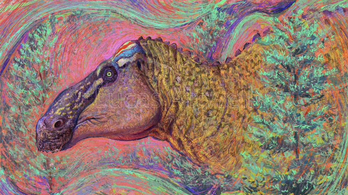 I have half a year’s worth of art that I haven’t uploaded. It feels overwhelming to start uploading again, but I have to start somewhere.
Kundurosaurus nagornyi
#paleoart