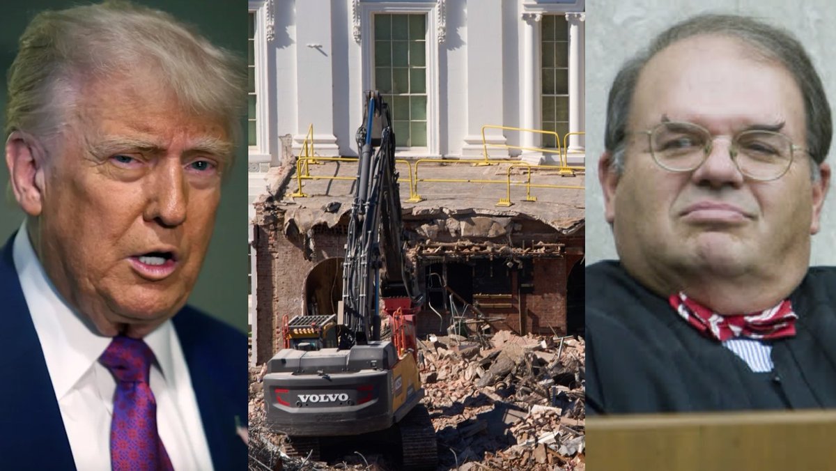 OccupyDemocrats's tweet image. BREAKING: Trump gets nightmare news about his White House ballroom as a federal judge expresses grave skepticism that he has the legal authority to build it at all.

This is absolutely beautiful...

“Where do you see the authority for the president to tear down the East Wing and…