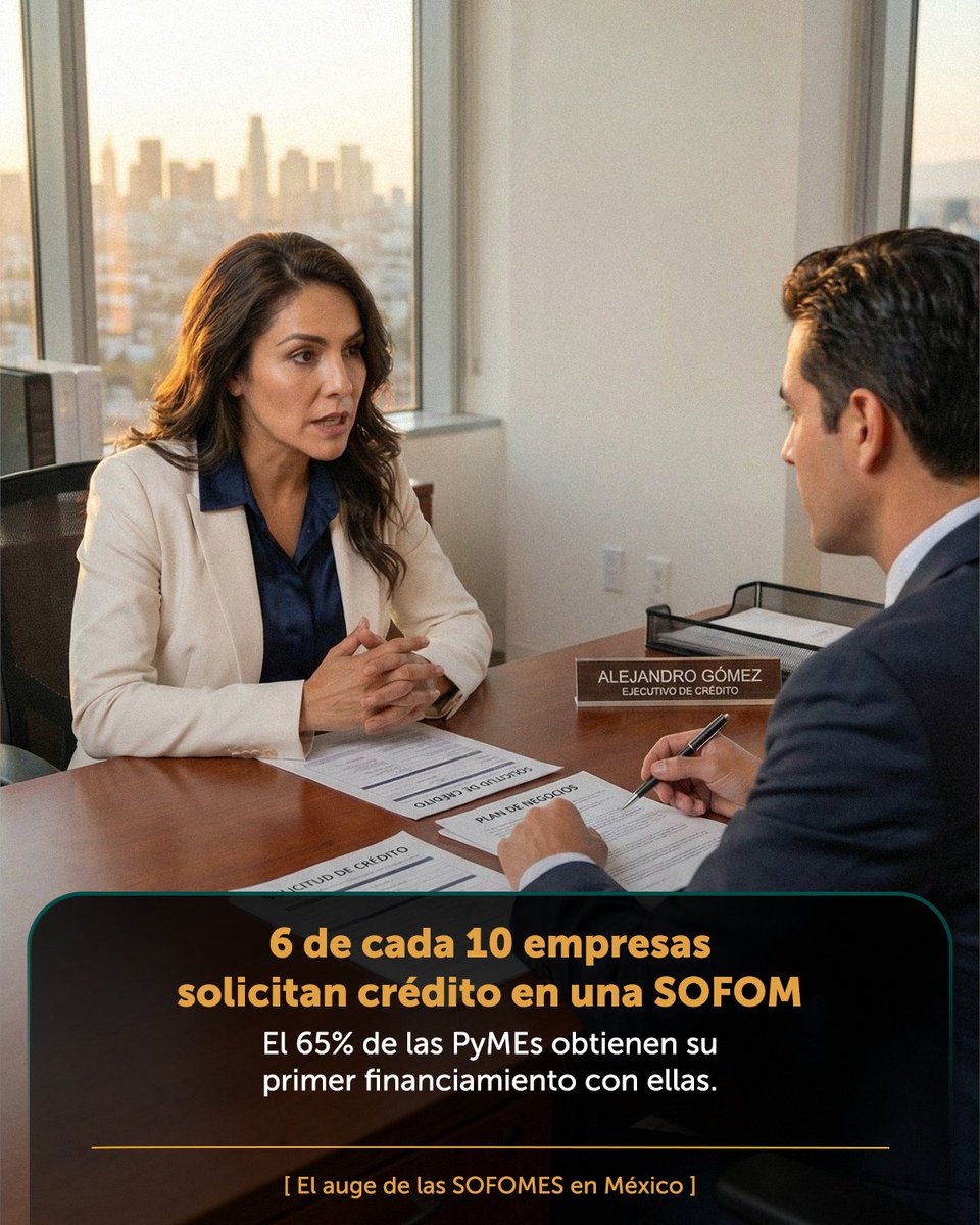 FCualli's tweet image. El auge de las SOFOMES en datos:

• 6 de cada 10 empresas solicitan crédito por esta vía. 
• Otorgan el primer financiamiento formal al 65% de las Pymes. 
• Representan el 25% del crédito en el país.

¿La razón? Agilidad vs. Burocracia bancaria.

#Banxico #SOFOM #Pymes