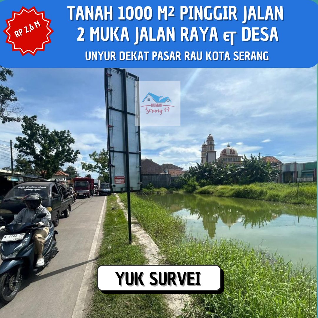 firjars99's tweet photo. Tanah 1000 meter &amp; 1269 meter Pinggir Jalan Raya Lopang-Banten Lama.

Muka tanah ada 2 depan Jalan Raya langsung Belakang Jalan desa.

Cocok utk dibangun komplek ruko, Kavling, dan lain² sesuai kebutuhan. 

Harga murah meriah hanya Rp 2,6 jt/m.

WA utk fast response
087774807963 https://t.co/yOGENahDKL