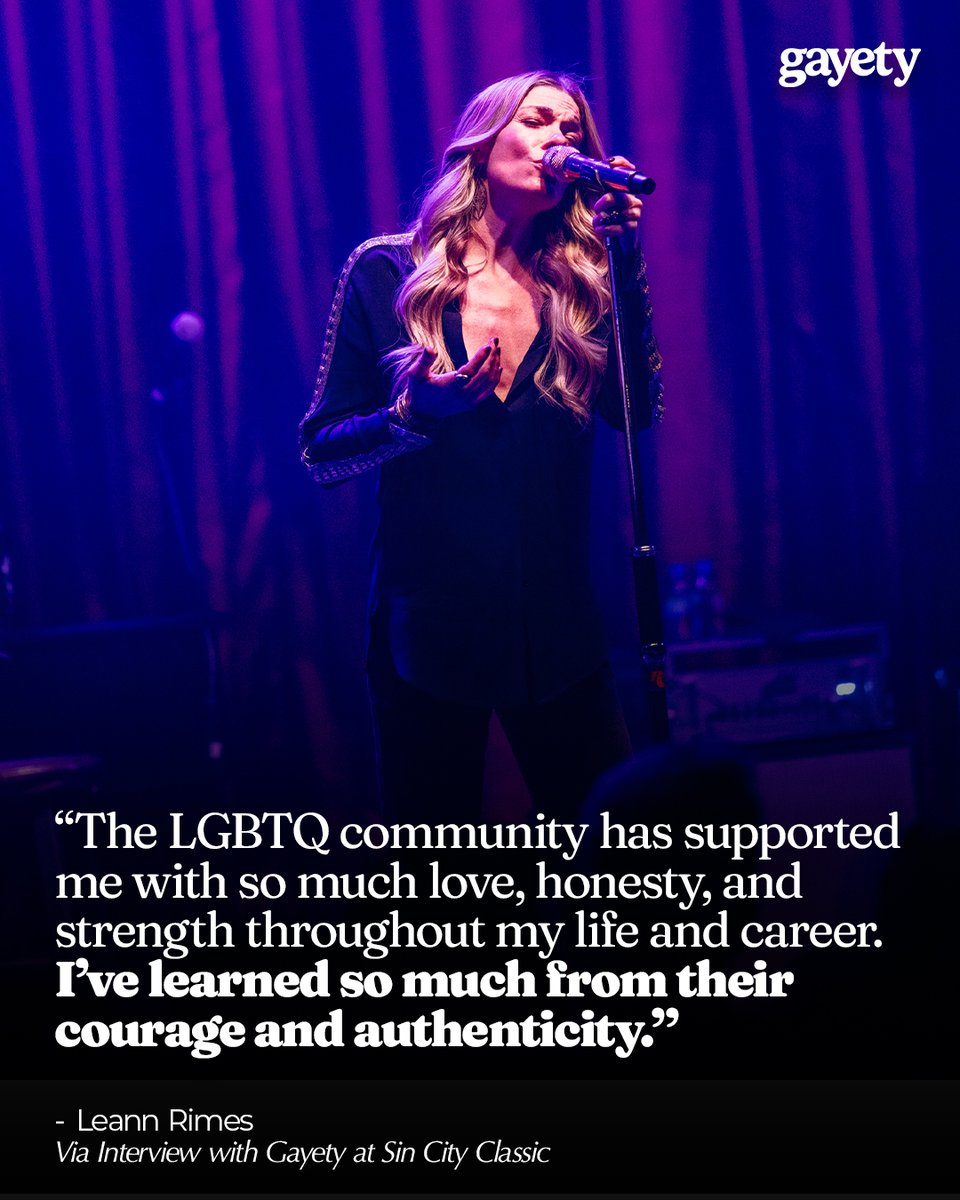 gayety's tweet image. LeAnn Rimes closed out Sin City Classic 2026 with a performance that felt like a love letter to the LGBTQ+ community. 

In an exclusive Q&amp;amp;A with Gayety, she opens up about chosen family, queer courage, and why nights like this still mean everything.

🔗: gayety.com/leann-rimes-si…