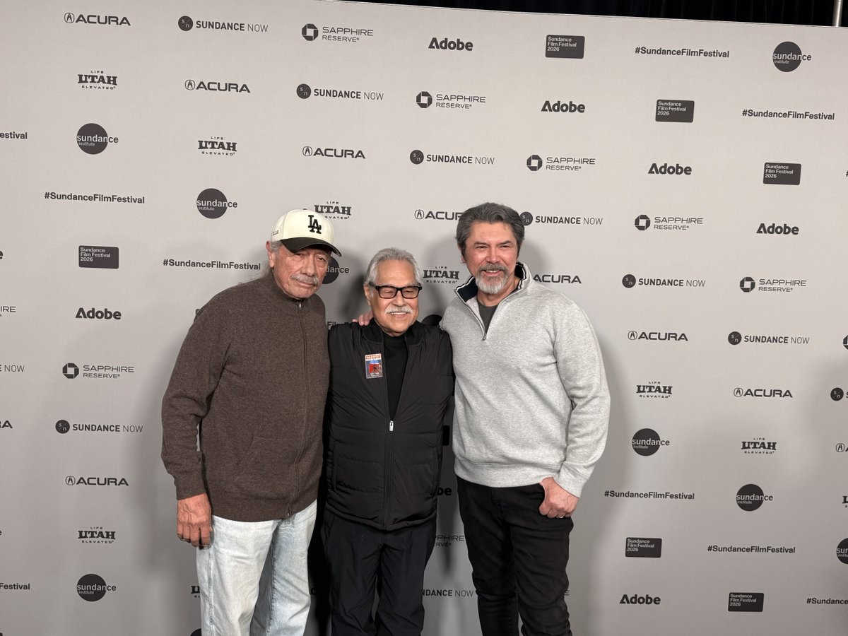 LouDPhillips's tweet image. Three Amigos. My goodness, the history I have with these giants. I’ve said it before, I wouldn’t have the career I have if not for Luis Valdez &amp;amp; Eddie Olmos. Look for American Pachuco: The Legend Of Luis Valdez. It will move you. #LaBamba #StandAndDeliver #ZootSuit