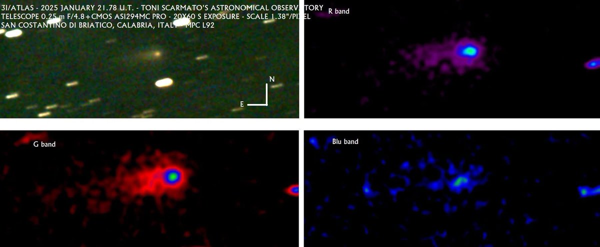 🚨 3I/ATLAS ALIGNS W/ EARTH &amp; JUPITER

I've been trying to wait until this evening to see if any new imagery of 3I/ATLAS would be released, but looks like the VTS livestream is delayed so the Scarmato images from Jan 21 will be as close as we see for now.

Those images (attached)