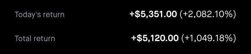 5000% 0DTE TRADE TOMORROW 🔋

$500 -> $25,000 READY… 💸

LIKE + RT / COMMENT “0DTE” FOR THE #1 PICK ❤️

$SPY $SPX