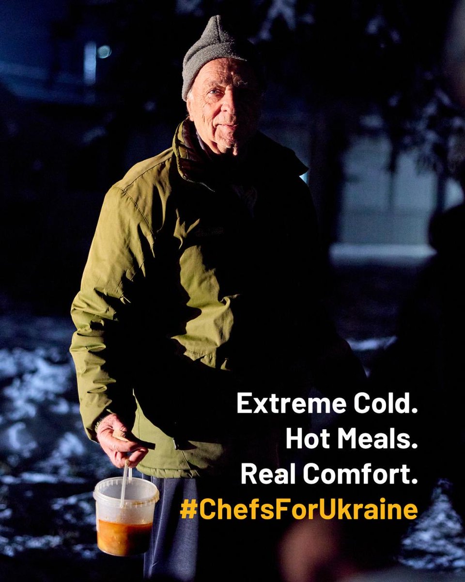 chefjoseandres's tweet image. This winter is even colder than normal in Kyiv. And believe me, normal is already too cold! That’s why our hot meals mean so much more. They warm the body and they warm the soul. Our @WCKitchen teams are feeding the brave people of Kyiv across more than 50 distribution points…